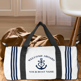 Welkom aan boord hart anker boot naam Monogram Plunjezak