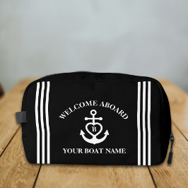 Welkom aan boord hart anker boot naam Monogram Toilettasje