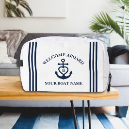 Welkom aan boord hart anker boot naam Monogram Toilettasje
