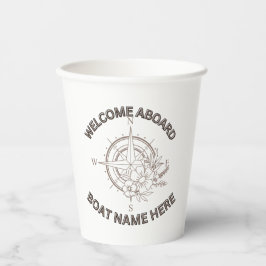 Welkom aan boord kussens papieren bekers