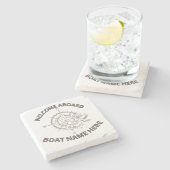 Welkom aan boord kussens stenen onderzetter (Zijkant)