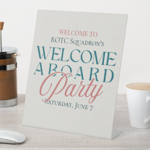 Welkom aan boord - Modern Military Kick-off Party Reclamebord Met Voetstuk