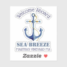 Welkom aan boord ⛵ Naam Nautisch Anker Sticker