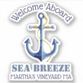 Welkom aan boord ⛵ Naam Nautisch Anker Sticker (Voorkant)