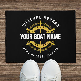 Welkom aan boord Naam van het zeeschip Zwart & Gou Deurmat