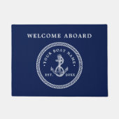 Welkom aan boord Nautical Anchor & Rope Boot Naam Deurmat (Voorkant)