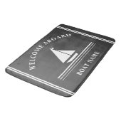 Welkom aan boord Nautical Boat Grey Name Badmat (Gekanteld)