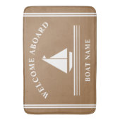 Welkom aan boord Nautical Boat Khaki Naam Badmat (Voorkant Verticaal)