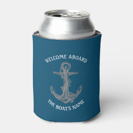 Welkom aan boord Nautical Greeting Anker Blue Blikjeskoeler