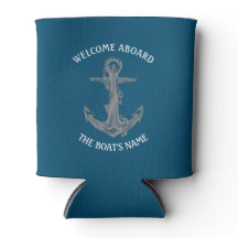 Welkom aan boord Nautical Greeting Anker Blue