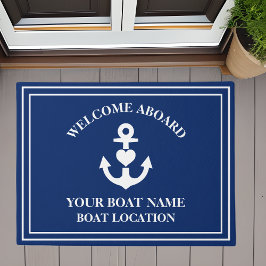 Welkom aan boord Nautical Heart Anker Boot Naam Deurmat