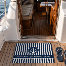 Welkom aan boord Nautilus Anker Touw Blauwe Strepe Deurmat
