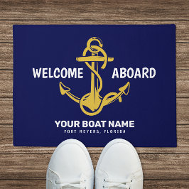 Welkom aan boord Nautilus Marine Blauw Gouden Boot Deurmat