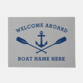 Welkom aan boord Nautische anker gekruiste roeispa Deurmat (Voorkant)