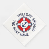 Welkom aan boord reddingsboei reddingsboei drijfba servet (Hoek)