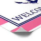 Welkom aan boord - Sign - Roze marine Nautical Poster (Hoek)