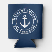 Welkom aan boord van aangepaste boot naam nautisch blikjeskoeler (Voorkant)
