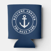 Welkom aan boord van aangepaste boot naam nautisch blikjeskoeler (Achterkant)