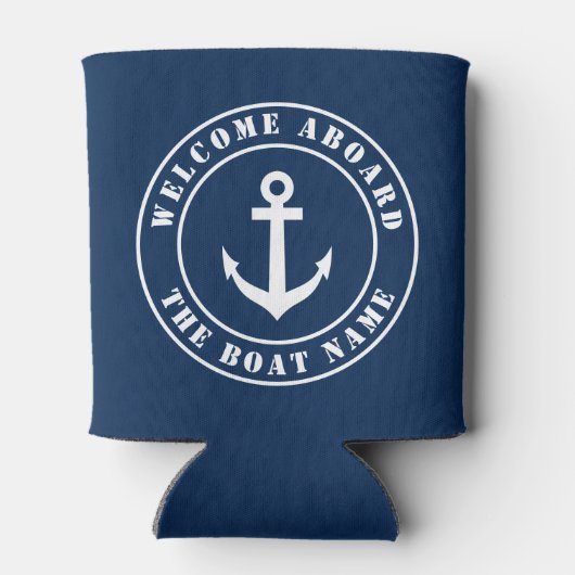 Welkom aan boord van aangepaste boot naam nautisch blikjeskoeler (Achterkant)