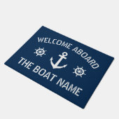 Welkom aan boord van boot name nautical anchor nav deurmat (Schuin)