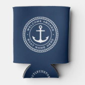 Welkom aan boord van bootnaamankertouwgrens blikjeskoeler (Voorkant)