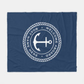 Welkom aan boord van bootnaamankertouwgrens fleece deken (Voorkant (Horizontaal))