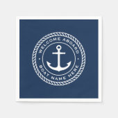 Welkom aan boord van bootnaamankertouwgrens servet (Voorkant)