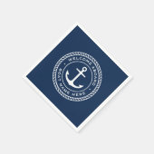 Welkom aan boord van bootnaamankertouwgrens servet (Hoek)