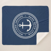 Welkom aan boord van bootnaamankertouwgrens sherpa deken (Voorkant (horizontaal))