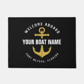 Welkom aan boord van de boot Black Gold Nautical A Deurmat (Voorkant)