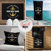 Welkom aan boord van de boot Black & Gold Nautical Bad Handdoek