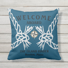 Welkom aan boord van de boot Naam Ocean Blue en Wh Buitenkussen