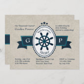 Welkom aan boord van de nautische uitnodiging (Voorkant / Achterkant)