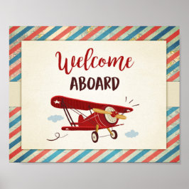 Welkom aan boord van het Baby shower voor de verja Poster