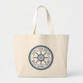 Welkom aan boord van het schip: naam zeemijl grote tote bag (Voorkant)