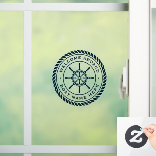 Welkom aan boord van het schip: naam zeemijl raamsticker (Huis)