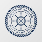 Welkom aan boord van het schip: naam zeemijl raamsticker (Vel)