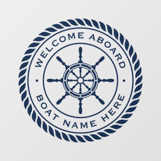 Welkom aan boord van het schip: naam zeemijl raamsticker (Vel)