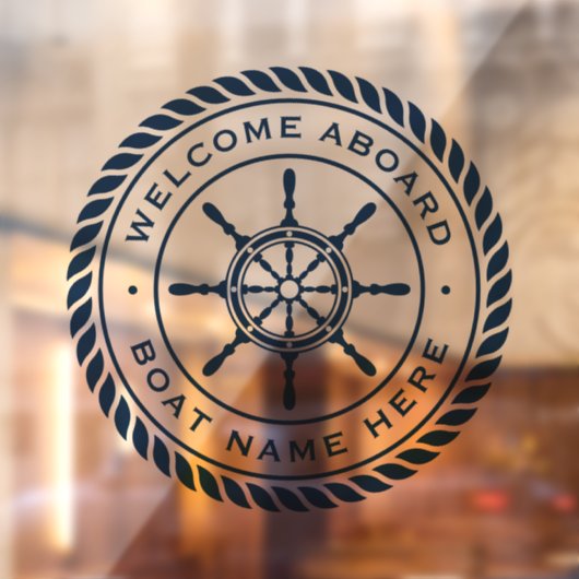 Welkom aan boord van het schip: naam zeemijl raamsticker (Vel 2)