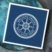 Welkom aan boord van het schip: naam zeemijl servet