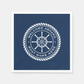 Welkom aan boord van het schip: naam zeemijl servet (Voorkant)