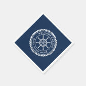 Welkom aan boord van het schip: naam zeemijl servet (Hoek)