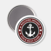 Welkom aan boord van je bord Anchor Stars Rood Magneet (Voorkant / Achterkant)