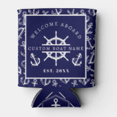 Welkom aan boord van Nautical Navy Blue Boat anker Blikjeskoeler (Voorkant)