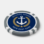 Welkom aan boord van uw bootnaam nautische stijl poker chips (Enkel)