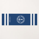 Welkom aan boord van zeemansblauw en witte streep yogamat (Voorkant (horizontaal))