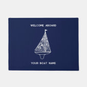 Welkom aan boord van zeilboot Naam Deurmat (Voorkant)