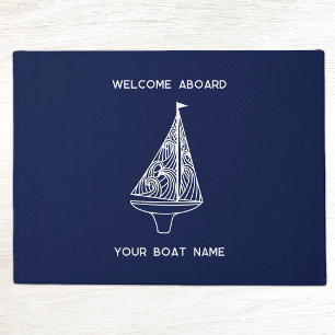 Welkom aan boord zeilboot naam deurmat