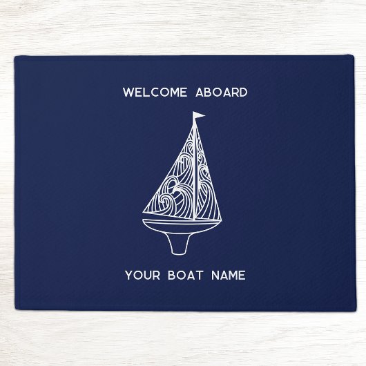 Welkom aan boord zeilboot naam deurmat