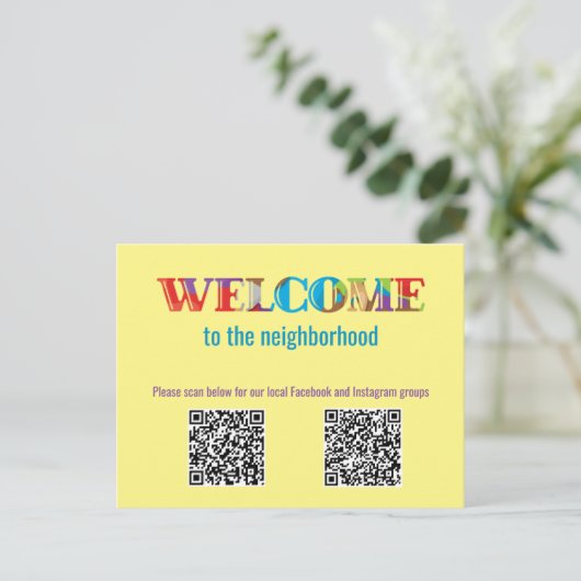 WELKOM AAN de buurt Briefkaart (Staand voorkant)